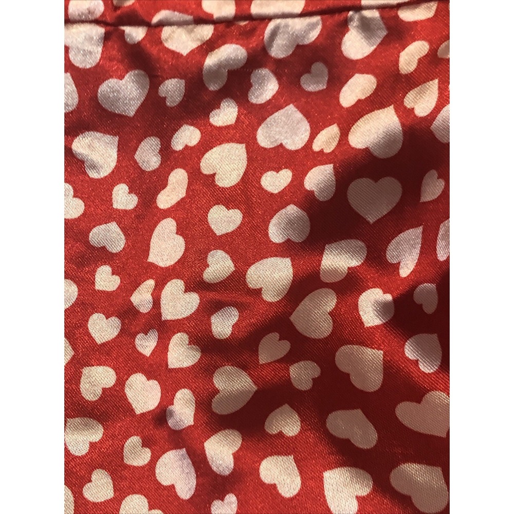 Aziz Women's M Red Double-Breasted Belted Jacket Ruffle Heart Lining Valentines - Picture 9 of 16